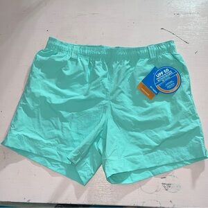 Women’s Columbia PFG UPF 50 Protection Shorts Mesh Pockets Bright Teal NWT 5 in
